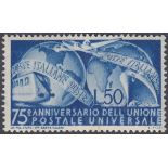 STAMPS ITALY 1949 UPU L 50 blue, unmounted mint,