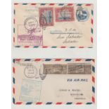 STAMPS AIRMAIL : USA, five first flight covers on album pages, four from 1930s, the other is 1954.