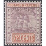 STAMPS BRITISH GUIANA 1889 72c Dull Purple and Yellow Brown,