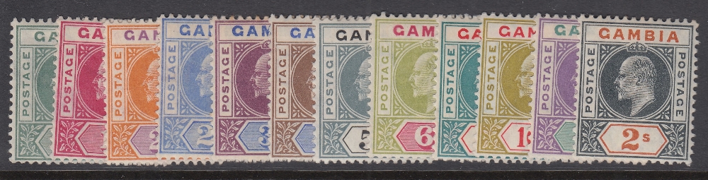 STAMPS GAMBIA 1904 lightly mounted mint set of 12 to 2/- SG 57-68 Cat £300