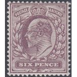 GREAT BRITAIN STAMPS : 1902 6d Slate Purple,