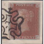 GREAT BRITAIN STAMPS : 1841 1d Red, four