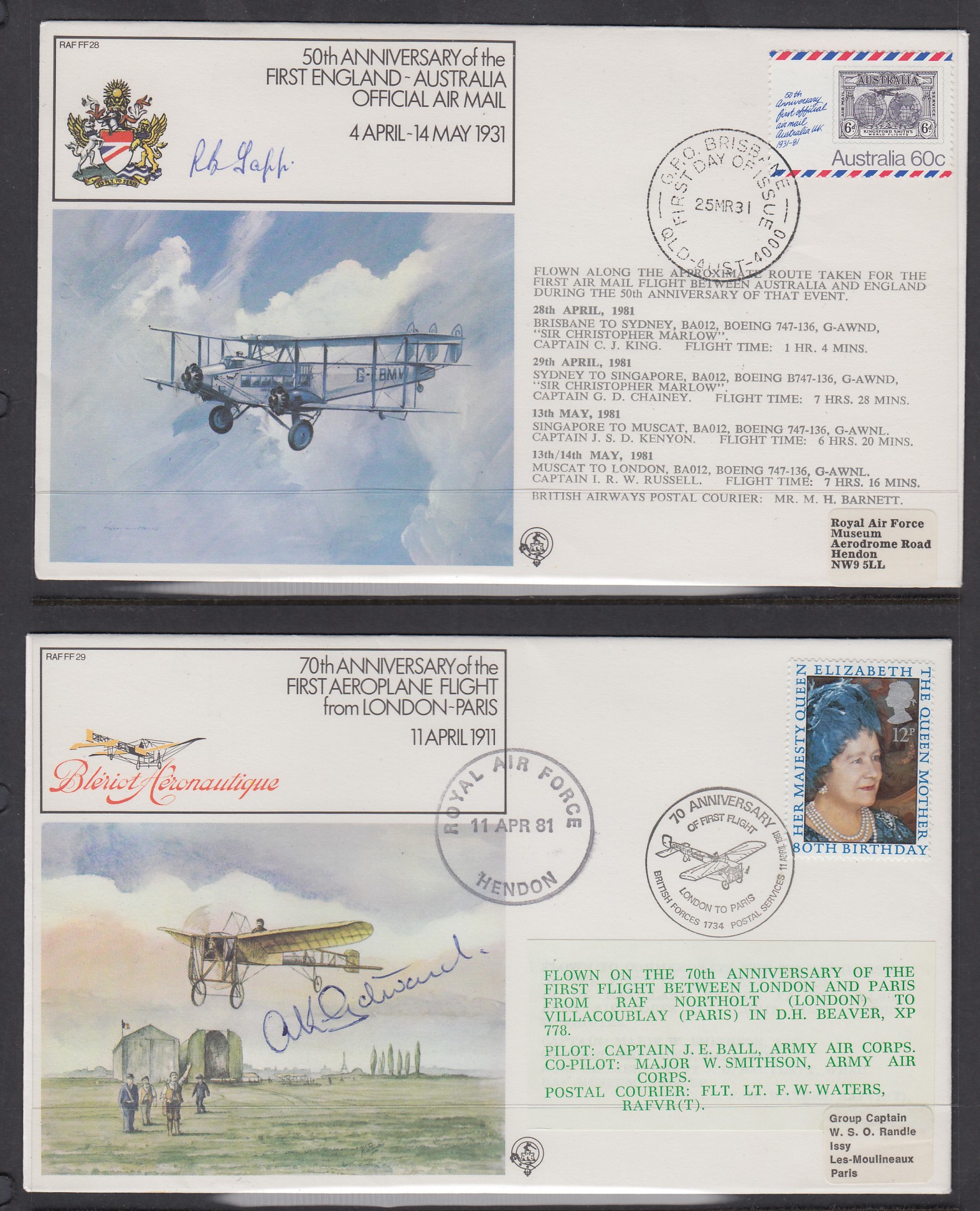 STAMPS POSTAL HISTORY : RAF signed cover - Image 6 of 9