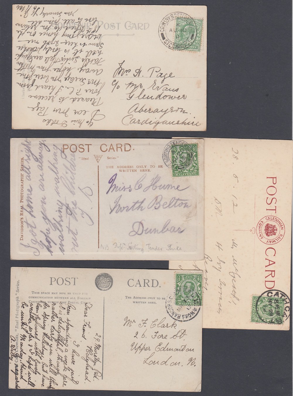 Four used postcards with Railway related