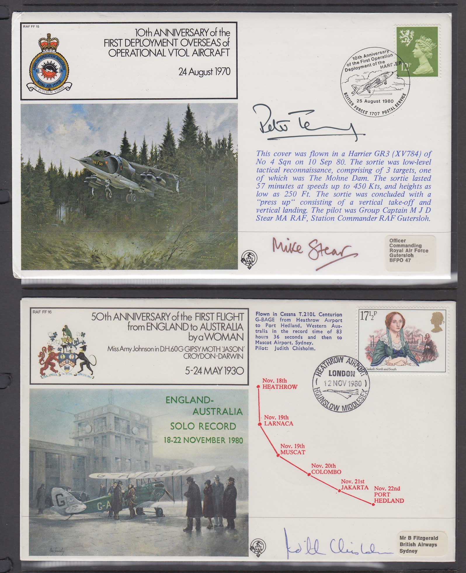 STAMPS POSTAL HISTORY : RAF signed cover - Image 3 of 9