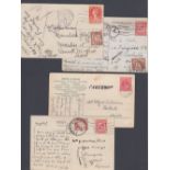 POSTAL HISTORY PAQUEBOT, four Edward or George V used postcards,