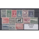 STAMPS NEWFOUNDLAND : 1941-44 GVI set of fourteen, lightly M/M, SG 276-89.