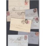 GREAT BRITAIN POSTAL HISTORY Seven QV wrappers from 1860s to 1870s,
