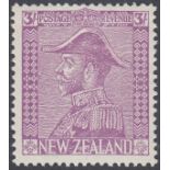 STAMPS NEW ZEALAND : 1927 GV 3/- pale mauve, lightly M/M, SG 470.