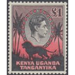STAMPS : KUT 1938 £1 Black and Red perf 13 3/4 x 13,