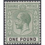 STAMPS BAHAMAS : 1926 £1 Green and Black,