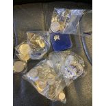 COINS : Small box of GB and Foreign coins, including GVI and QEII crowns,