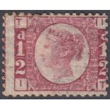 GREAT BRITAIN STAMPS 1870 1/2d plate 6 fine mounted mint example lettered (IT) SG 48