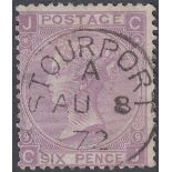 GREAT BRITAIN STAMPS 1870 6d Mauve plate 9,