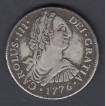COINS : 1776 Replica 8 Reiles, weighs 26.4g , edge ribbed and reverse wrong way round.