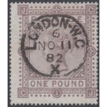 GREAT BRITAIN STAMPS 1878 £1 Brown Lilac,