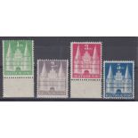 STAMPS GERMANY : 1948 Holstentor, Lubeck issue, 1 Dm to 5 Dm, all with short steps (type IV),