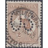 STAMPS AUSTRALIA : 1913 2/- Brown OFFICIAL,