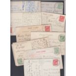 GREAT BRITAIN POSTAL HISTORY Group of 24 EDVII or GV used postcards all with Skeleton datestamps
