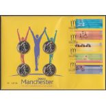 COINS : Scarce 2002 Manchester Commonwealth Games coin cover with four £2 coins for the game,