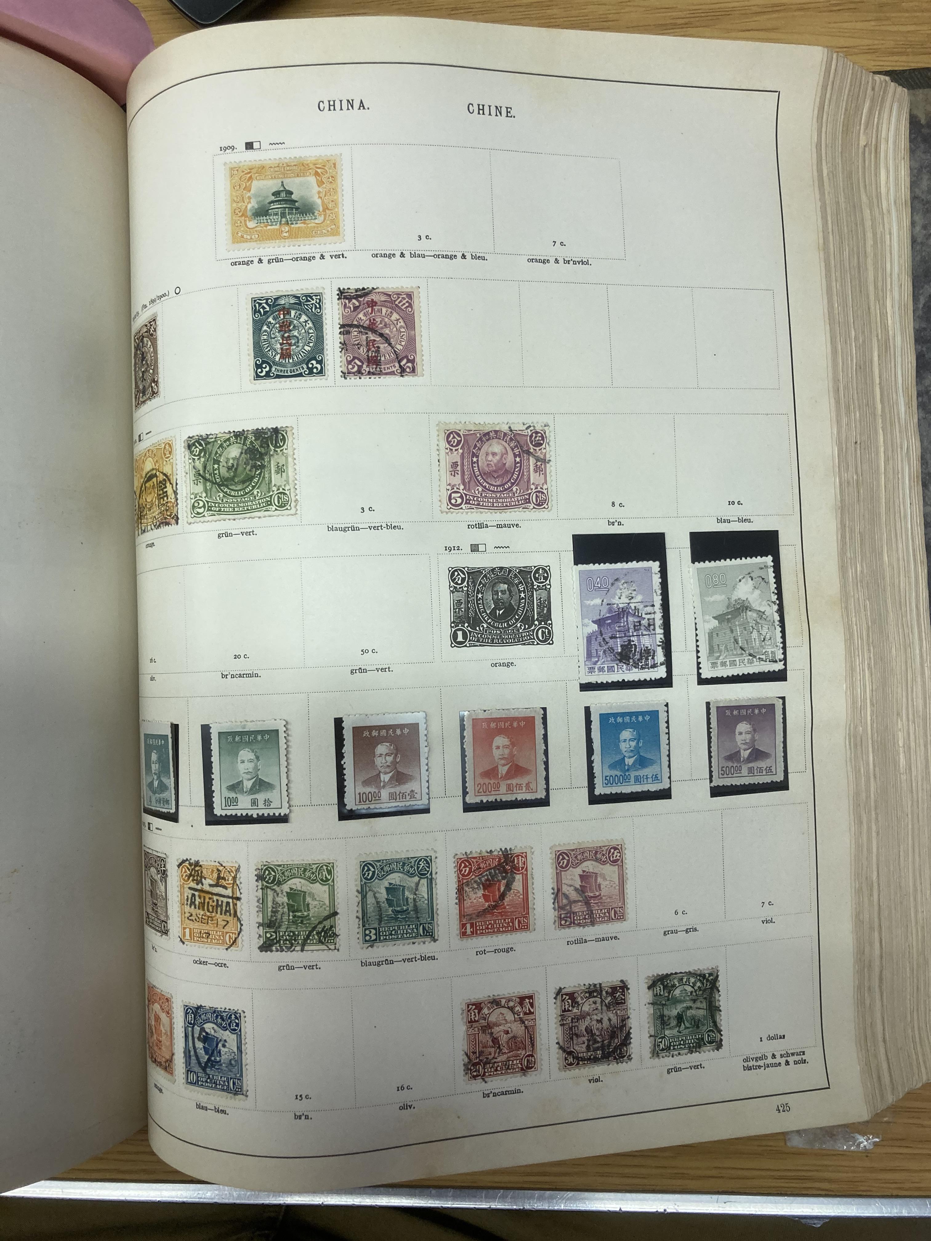 STAMPS : Large old World album with printed pages plus additional pages added. - Image 3 of 5