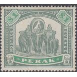 STAMPS MALAYA : PERAK 1896 $1 Green and Pale Green,