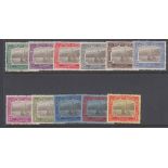 STAMPS ST KITTS 1923 Tercentenary of Colony, lightly M/M short set to 5/-, SG 48-59 (less 58).