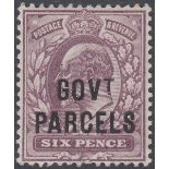GREAT BRITAIN STAMPS 1902 6d Pale Dull Purple, unmounted mint, overprinted GOVT PARCELS,