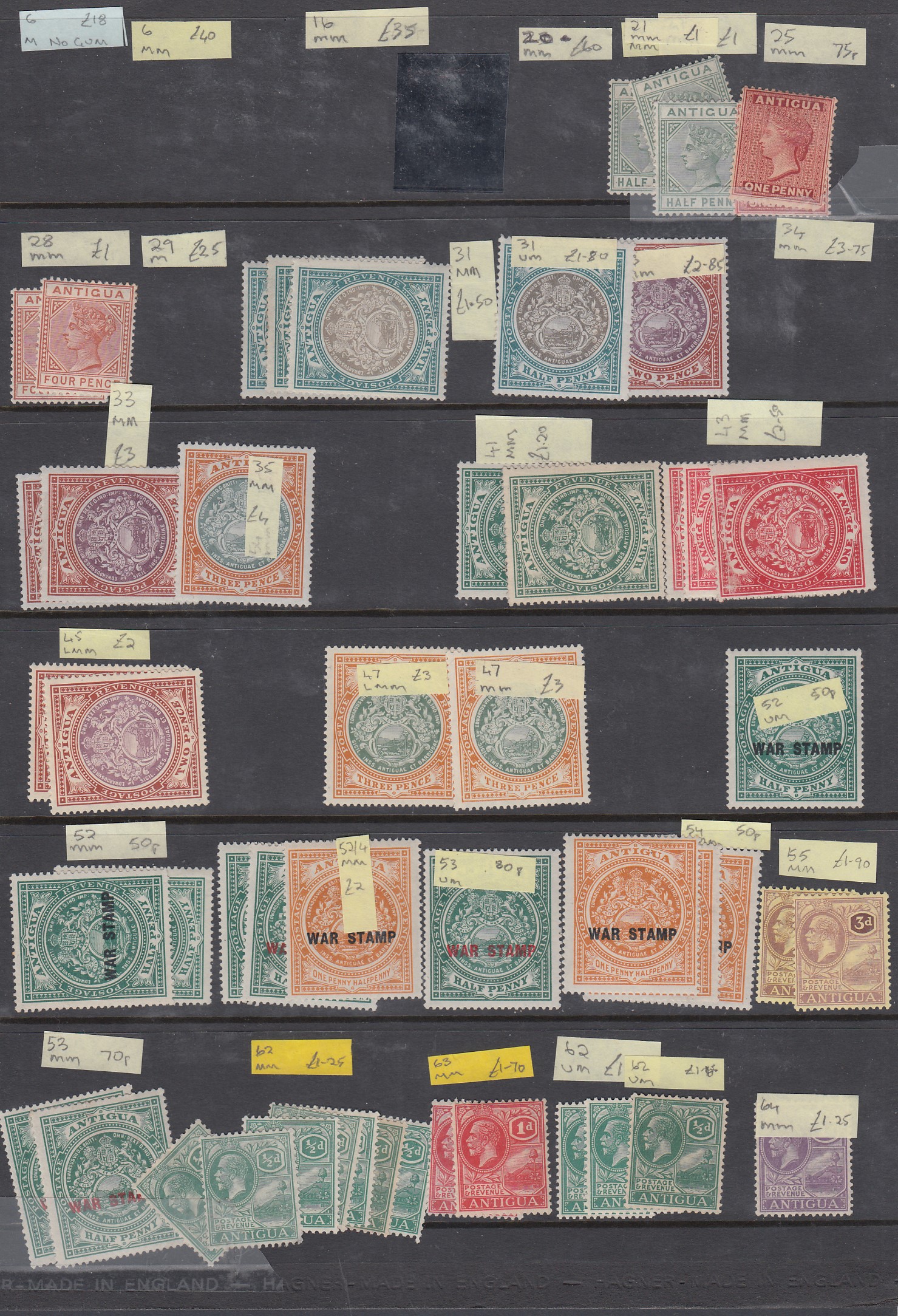 ANTIGUA STAMPS QV to QEII mint and used ex-dealers stock, 21 stock pages, - Image 2 of 2