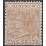 STAMPS CEYLON 1872 2c Brown Perf 14x12 1/2,