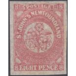 STAMPS NEWFOUNDLAND 1862 8d Rose-Lake,