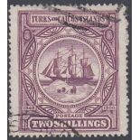 STAMPS TURKS AND CAICOS 1900-04 2/- purple fine used, SG 108.