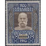 STAMPS AUSTRIA 1910 80th Birthday of Francis Joseph, fine M/M set of 17, SG 223-39.