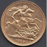 GOLD COIN 1979 Full Sovereign in fine condition