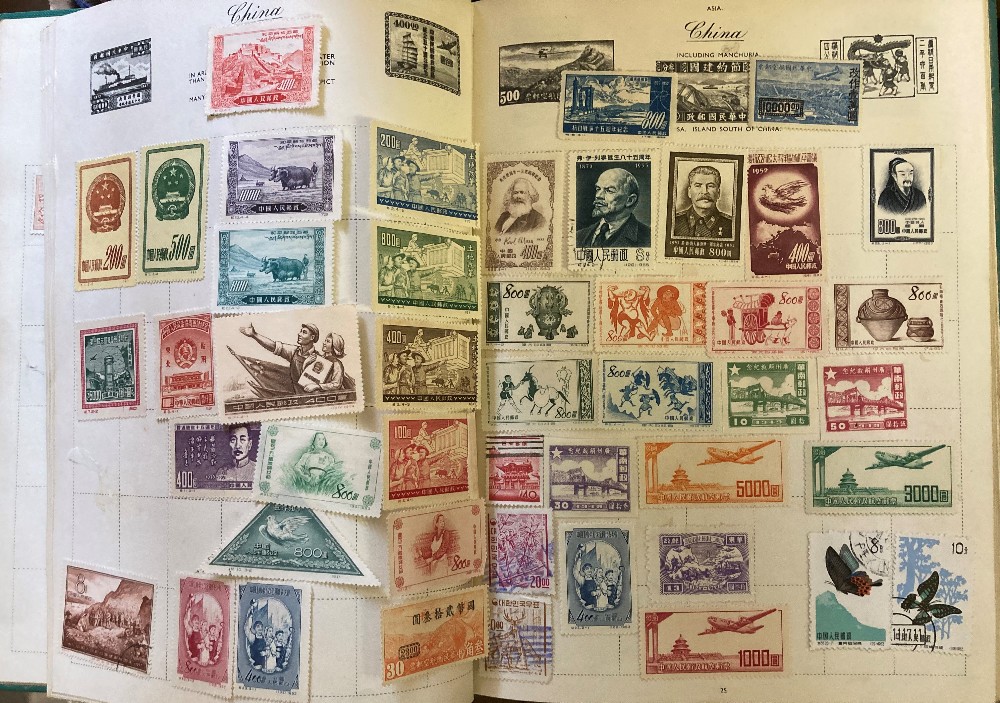 STAMPS WORLD, box with seven albums and a folder. - Image 4 of 16