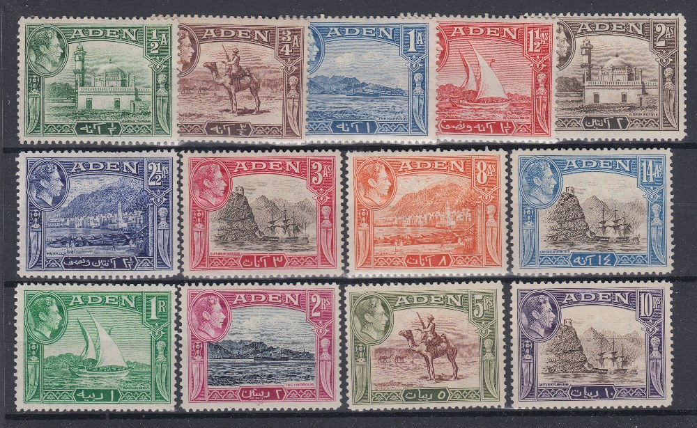 STAMPS ADEN 1939 definitive set to 10R mounted mint