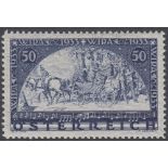 STAMPS AUSTRIA 1933 WIPA 50g ultramarine, granite paper, lightly M/M, SG 704.