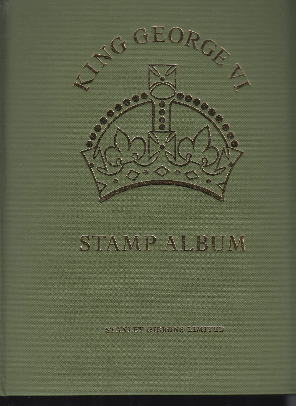 STAMPS GVI Green Crown album, not inter-leaved, part filled,