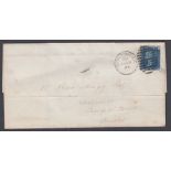 GREAT BRITAIN POSTAL HISTORY : 1874 wrapper with 2d Blue plate 14,.