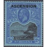 STAMPS ASCENSION 1922 2/- Black and Blue/Blue,