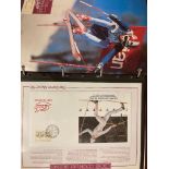 STAMPS Two Olympics collection albums with covers and stamps, Alan Wells signed cover,