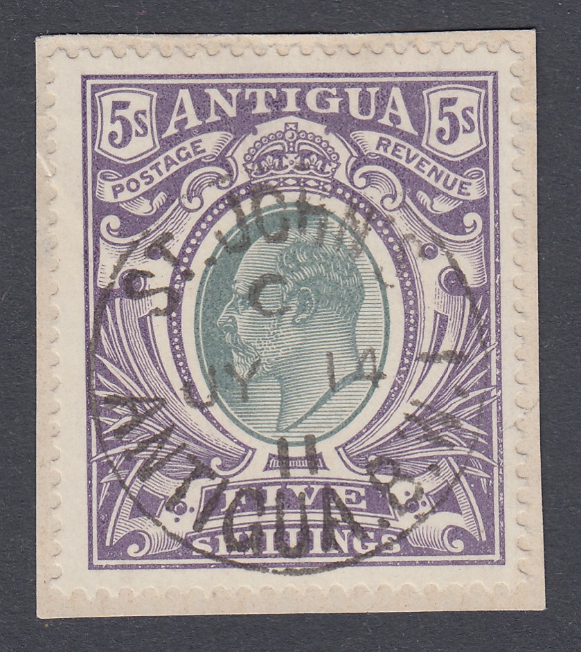 STAMPS ANTIGUA 1903 5/- Grey-Green and Violet,