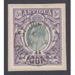STAMPS ANTIGUA 1903 5/- Grey-Green and Violet,