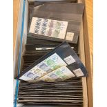 STAMPS GERMANY Shoe box with several 100 booklets for East and West Germany and Berlin,