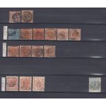 STAMPS DENMARK Red stock book 1854 to 2017 mint and used 100's .