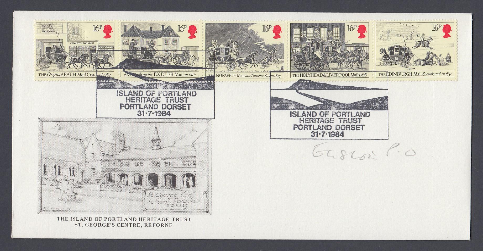 STAMPS FIRST DAY COVERS 1984 Heritage set on Portland Heritage Trust official cover,