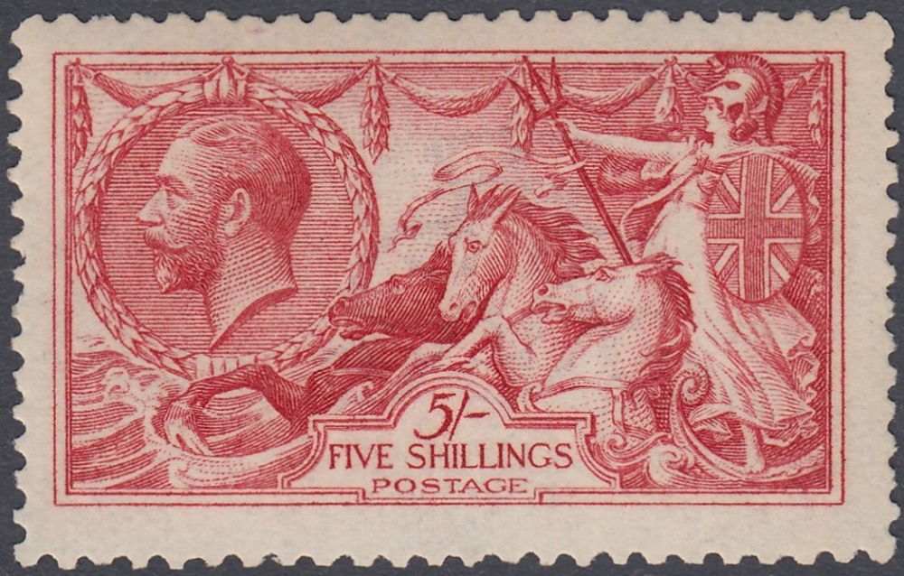 GREAT BRITAIN STAMPS 1915 5/- Bright Carmine unmounted mint SG 409 Cat £1100