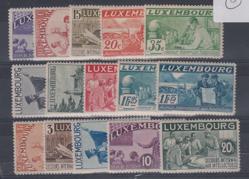 STAMPS LUXEMBOURG 1935 Intellectuals set of 15,