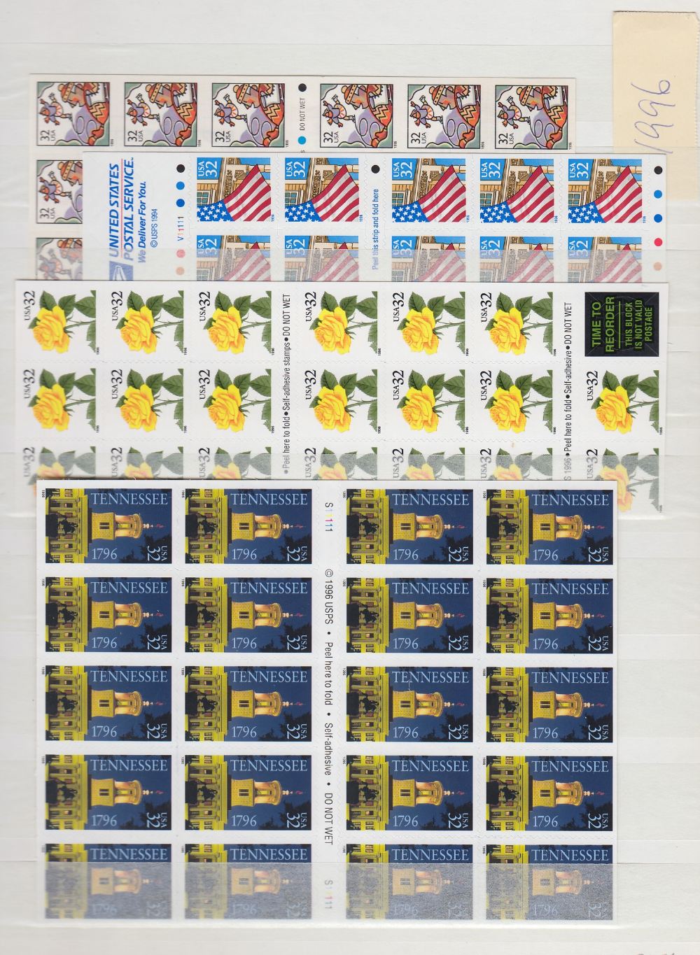 STAMPS USA Stockbook with mostly modern mint with booklets, self adhesive sheetlets etc.