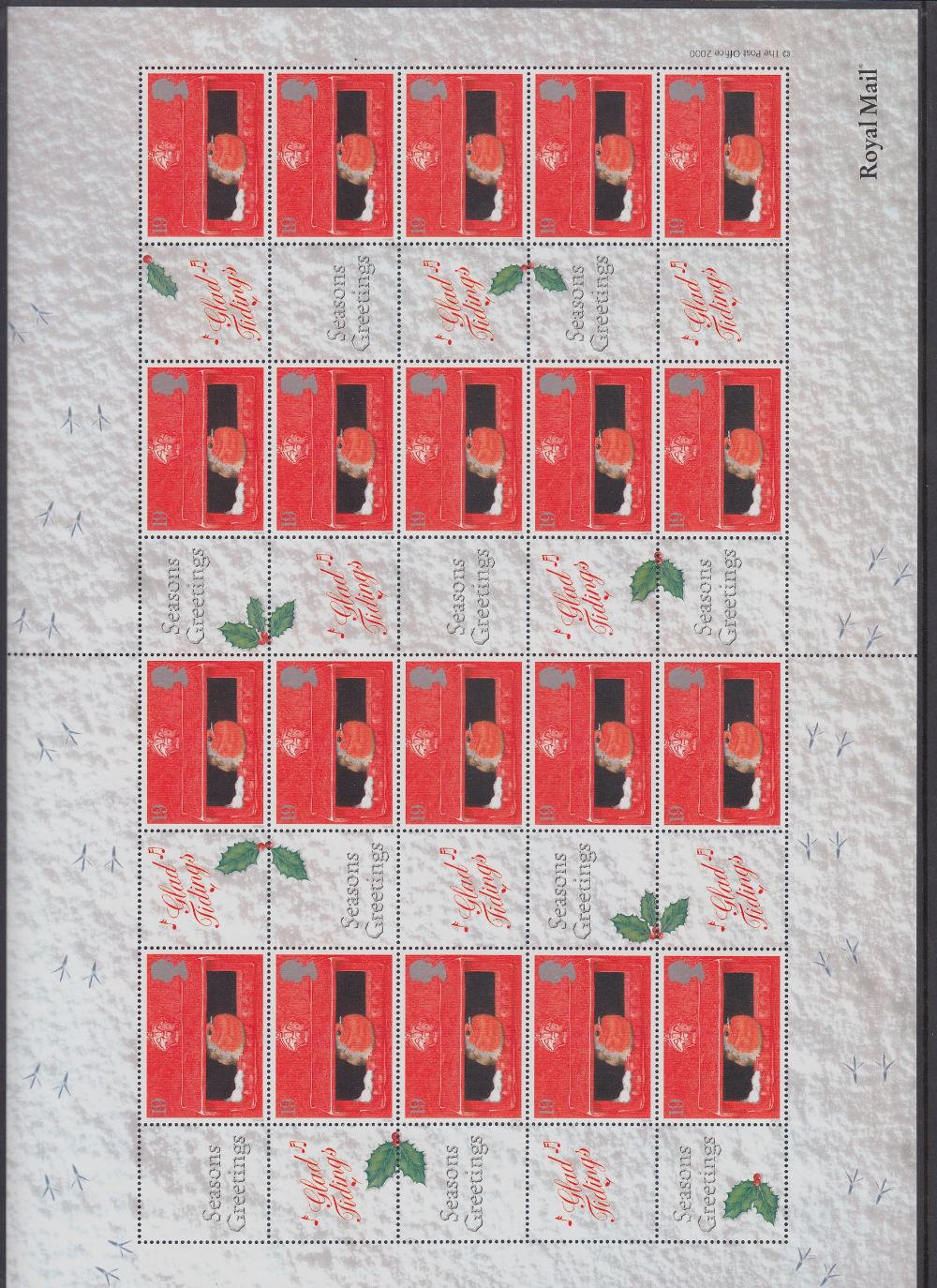 GREAT BRITAIN STAMPS 2000 Christmas smiler sheet pair in excellent condition Cat £250 - Image 3 of 3